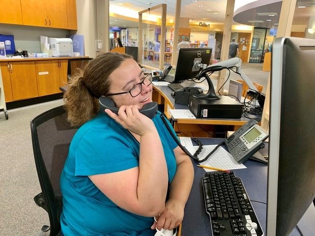 Staff member on Solano County Library phone.