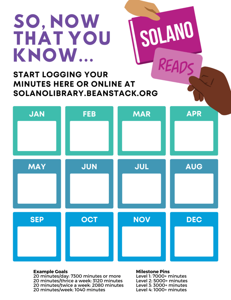 Log your minutes for Solano Reads!
